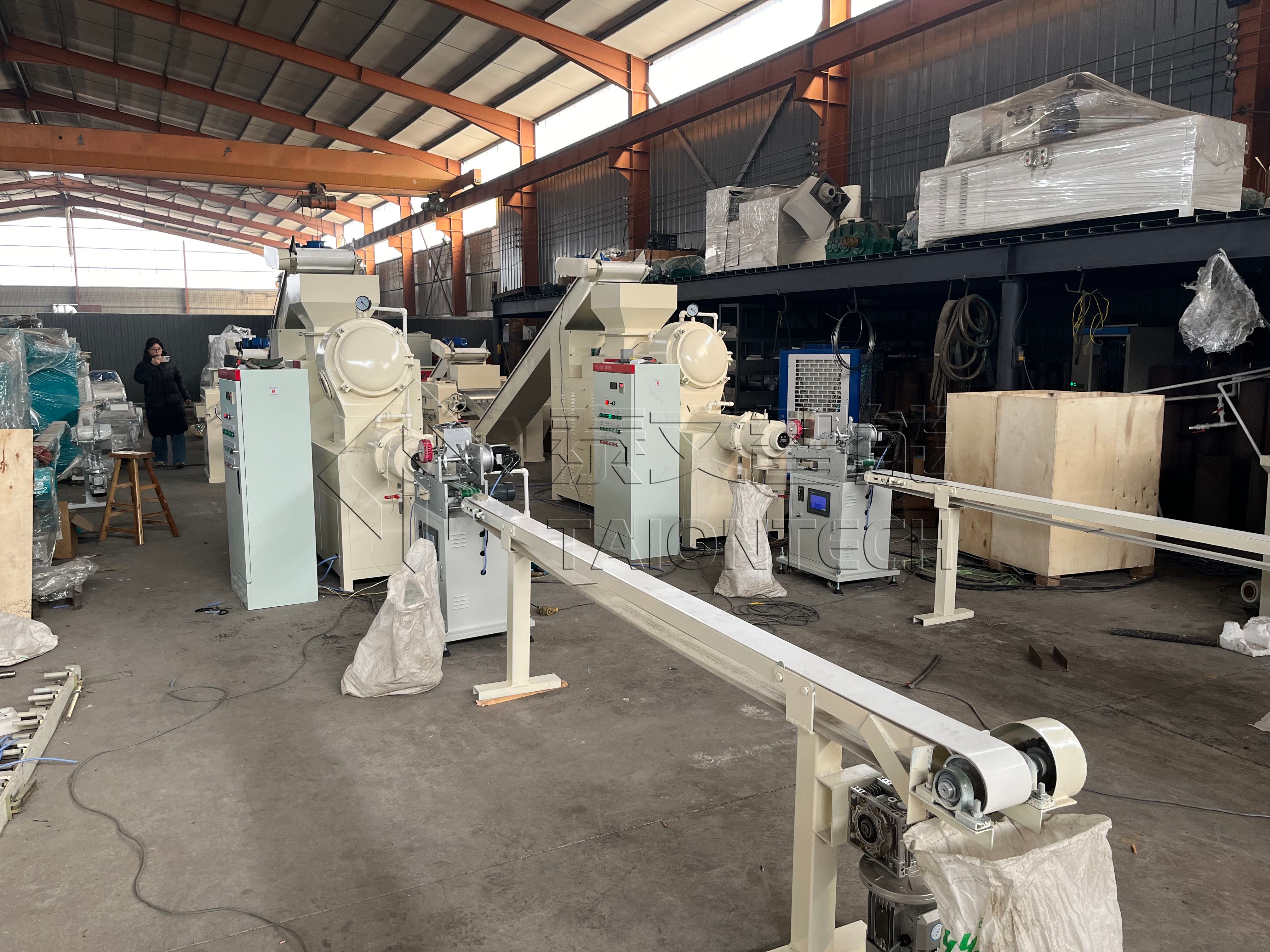 Factory interior with machinery and equipment